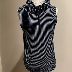 Striped Sleeveless drawstring top